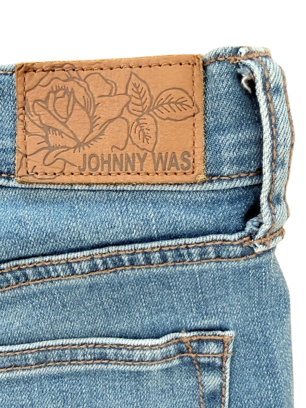 Johnny Was The Blossom Boyfriend Jean Embroidered Low Rise Straight-Leg Size 27 - Picture 9 of 13